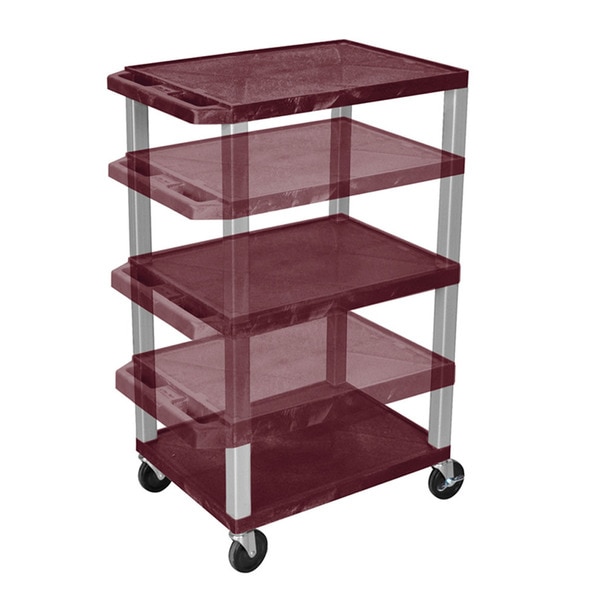 Offex Home Office Tuffy Brown Nickel Adjustable Height Multi-Purpose Cart